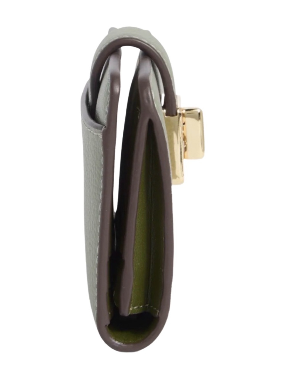KATE SPADE ~ Olive Green Pebbled Leather Bi-Fold Wallet with Gold Hardware - Picture 5 of 11